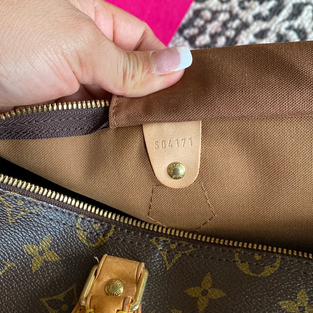 Louis Vuitton Brown Monogram Canvas Crossbody Bag with Tan Leather Strap - Picture 12 of 16